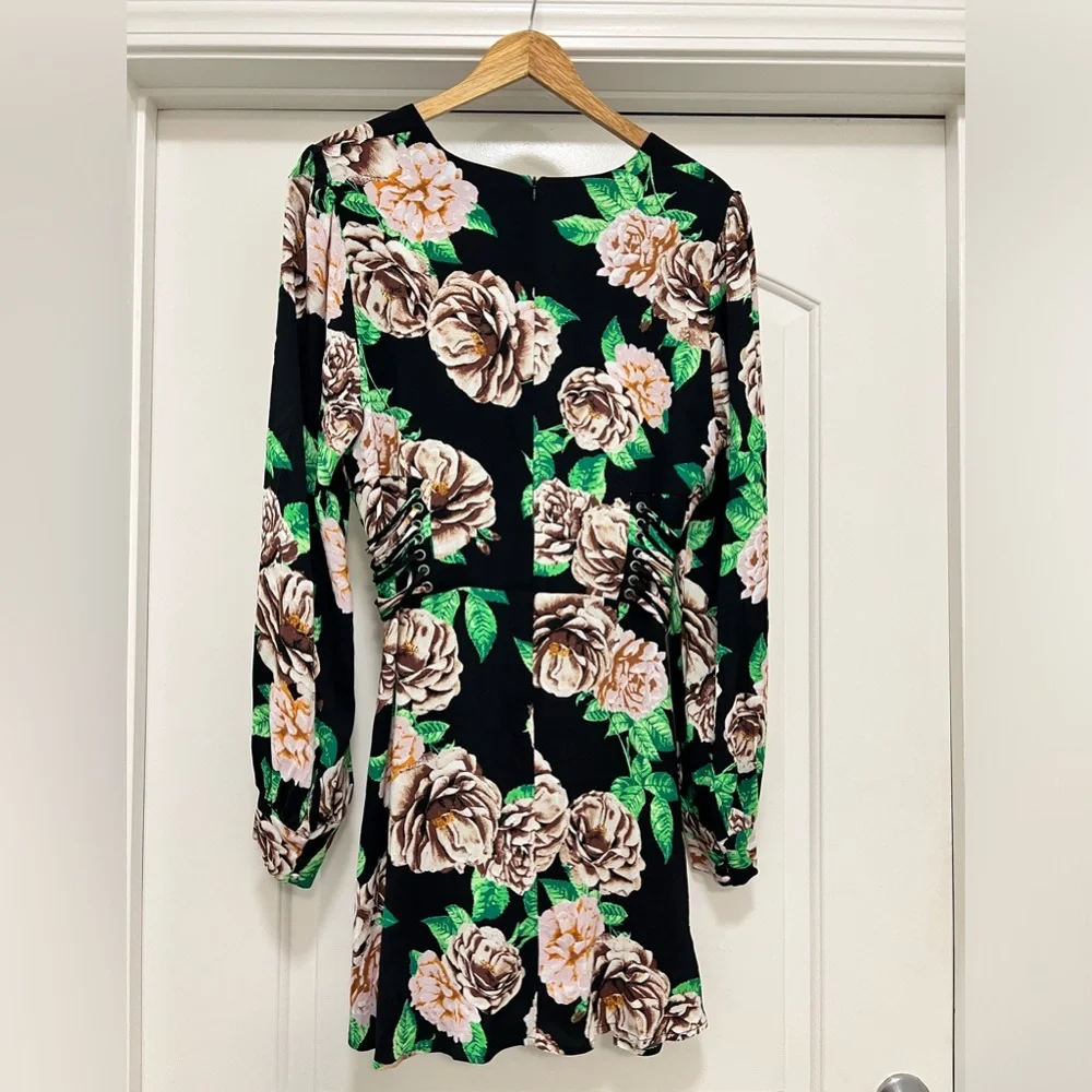 NWOT AFRM Nami Floral Corset Tie Mini Dress - Picture 6 of 11